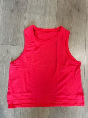 Lululemon Swiftly Breathe Crop Tank - Bright Neon Coral size 4
